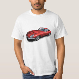 Röd för vintagesportbil för jaguar XKE T-tröja Tröja