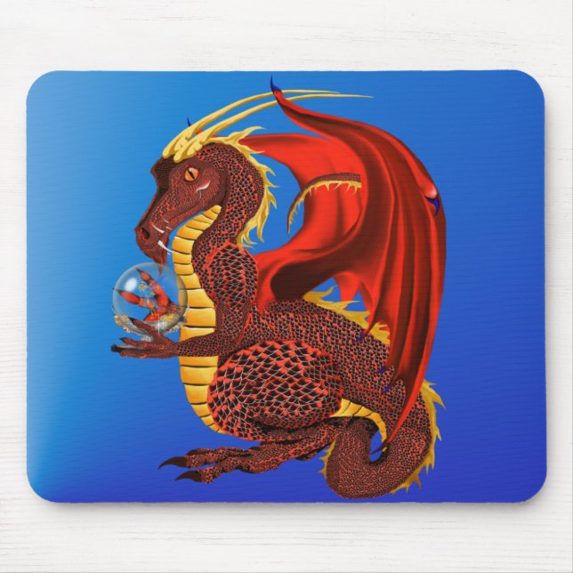 Röd förmögenhetdrake Mousepad Musmatta (Framsidan)