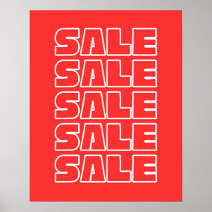 Röd försäljningsskylt, Butikssignal, Boutique Poster