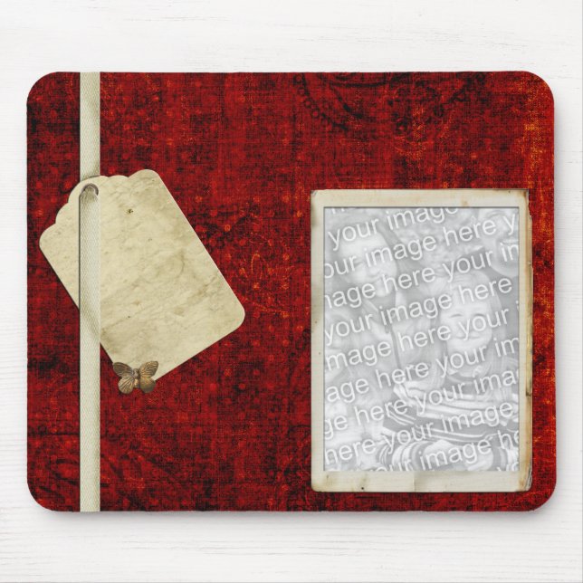 Röd fotomousepadmall musmatta (Framsidan)