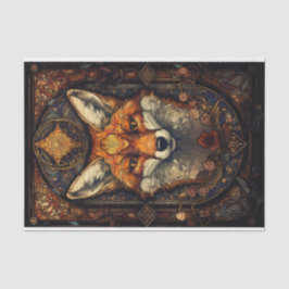 Röd fox 2, färgat glas