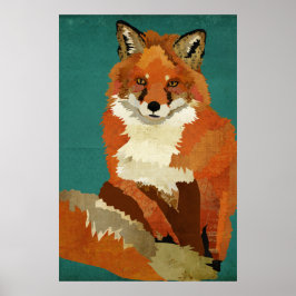Röd fox Art-Poster Poster