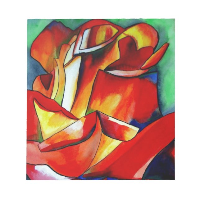 Röd France Libre ros vattenfärgskonst Anteckningsblock (Framsida)