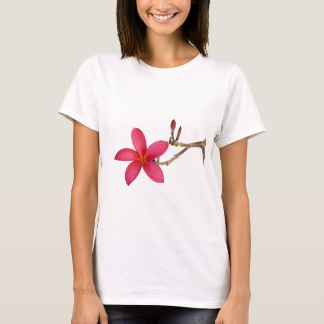 Röd Frangipaniblomma T-shirt (Framsida)