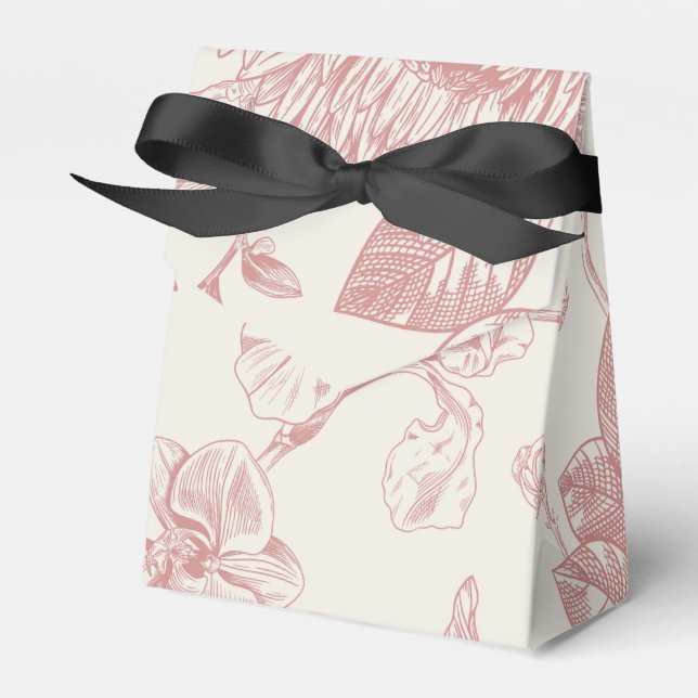 Röd Fransk Blommigt Toile-Blommigt Presentaskar (Framsidan Sidan)