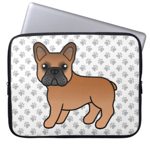 Röd fransk bulldogg söt seriehund laptop fodral