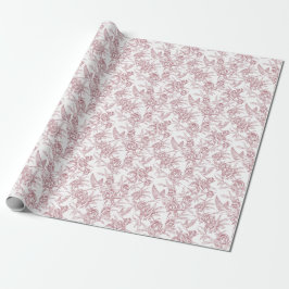 Röd fransk toile presentpapper