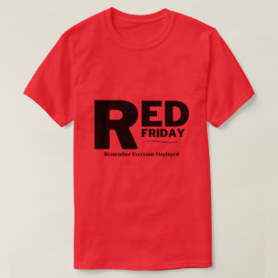 Röd fredag ihågkom alla utplacerade t shirt