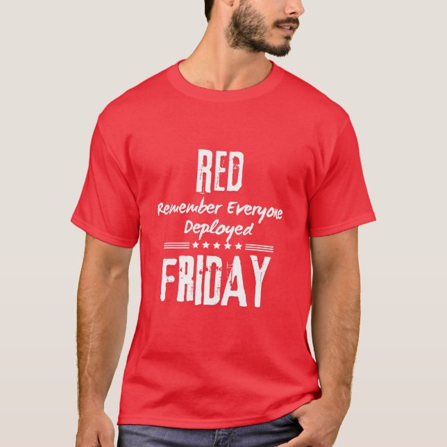 röd fredag kom ihåg alla som är utplacerade t shirt (Framsida)