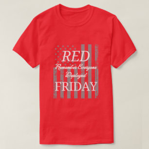 Röd fredag militärstöd Patriotiskt medvetande T Shirt