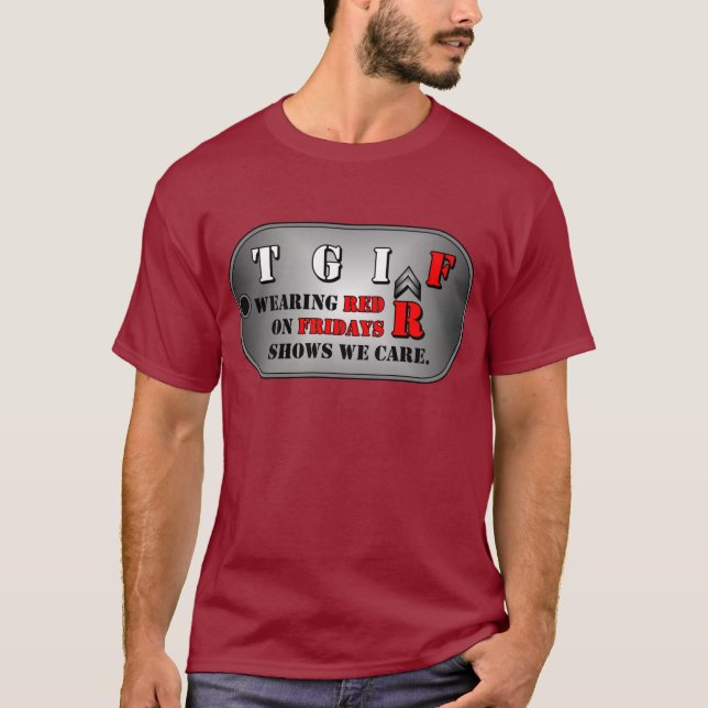 Röd fredagmanar skjorta för T Tee Shirt (Framsida)
