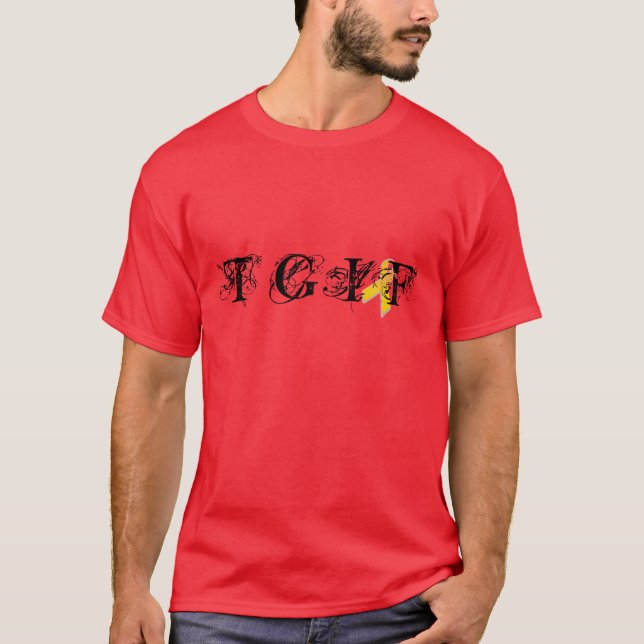 Röd fredagskjorta tee shirt (Framsida)