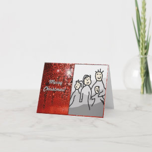 Röd frost för god jul med fotoet helgkort