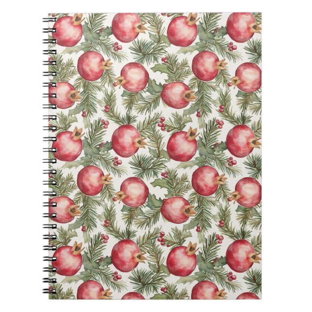 Röd frukt Granatäpple Anteckningsbok (Framsidan)