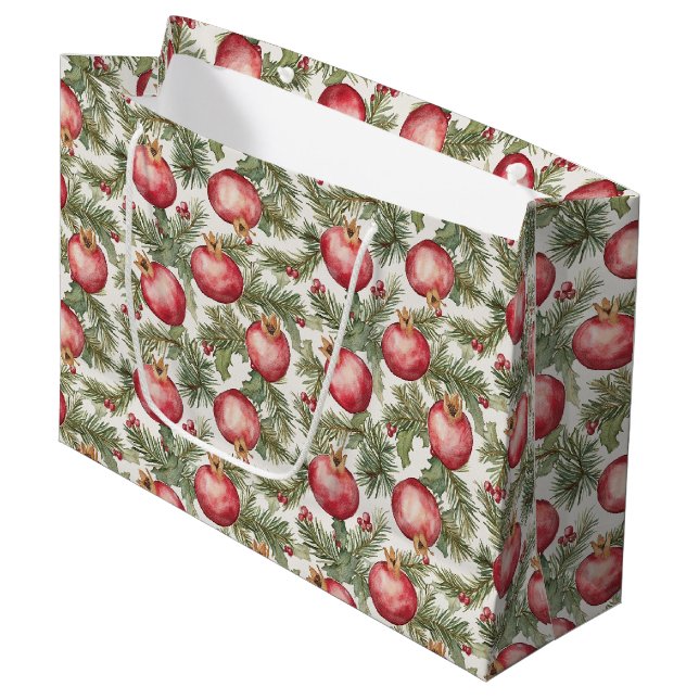 Röd Frukt Granatäpple Jul (Framsidan Vinklad)