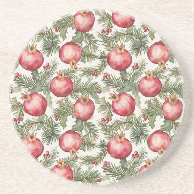 Röd frukt Granatäpple Underlägg (Framsidan)