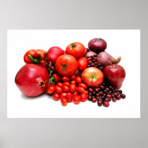 Röd frukt och grönsaker poster