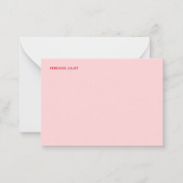 Röd fullständigt namn Rodnad Rosa Anteckningskort