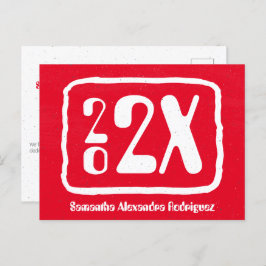 Röd Funky, klass År, vykort för Studenten