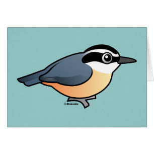 Röd-gådd mot Nuthatch Hälsningskort