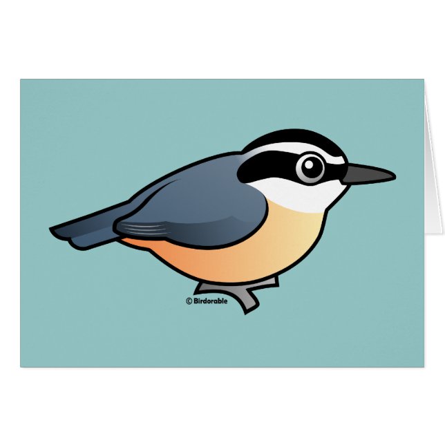 Röd-gådd mot Nuthatch Hälsningskort (Framsidan Horizontal)