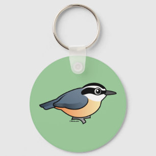 Röd-gådd mot Nuthatch Nyckelring