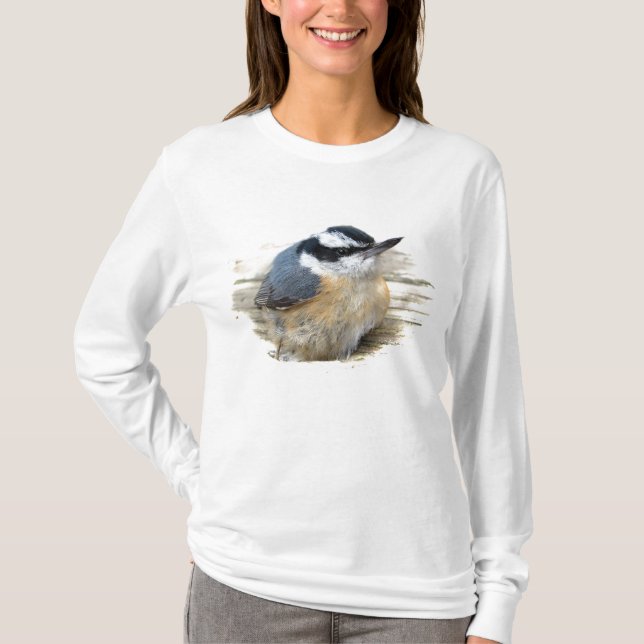 Röd-gådd mot Nuthatch T-shirt (Framsida)