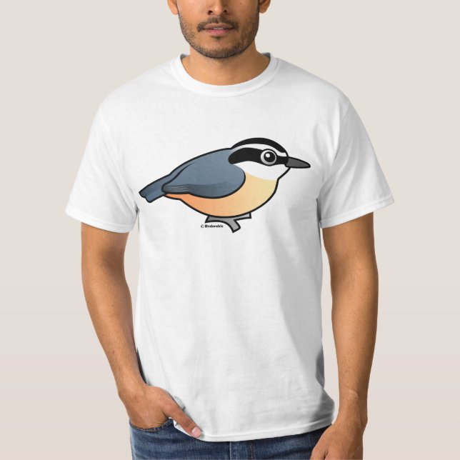 Röd-gådd mot Nuthatch Tee (Framsida)