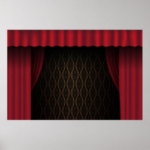 Röd gardin poster