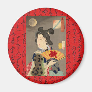 Röd Geisha Magnet