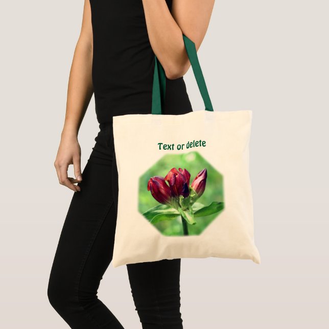 Röd Gentianblomma Personlig Tygkasse (Framsida (produkt))