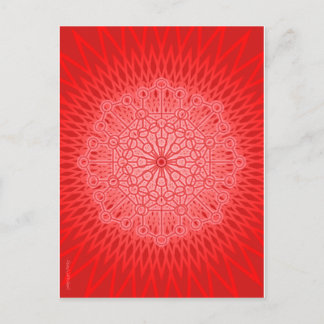 Röd geometri för Chakra Mandalahelig Vykort