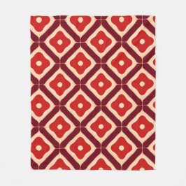 Röd geometrisk abstrakt design fleecefilt