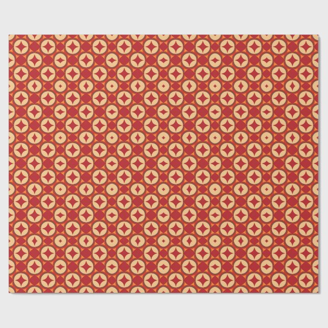 Röd geometrisk abstrakt design presentpapper (Platt)