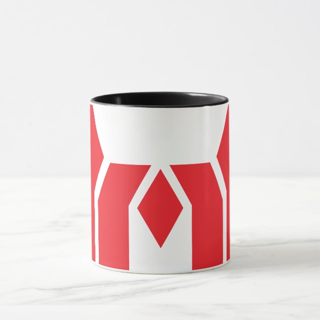 Röd Geometrisk Kronbokstav M Mugg (Center)