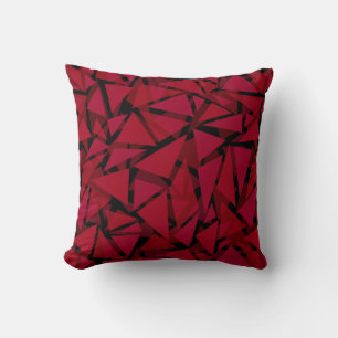Röd geometrisk modern polygonal mönster kudde