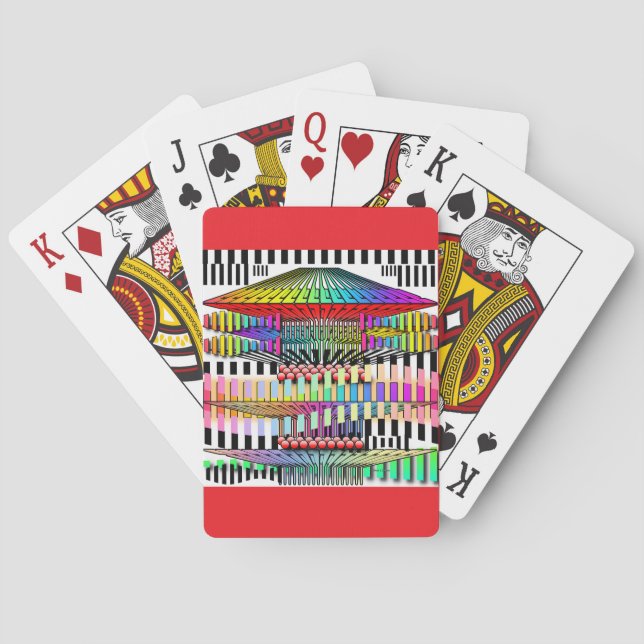 Röd geometrisk struktur casinokort (Baksidan)