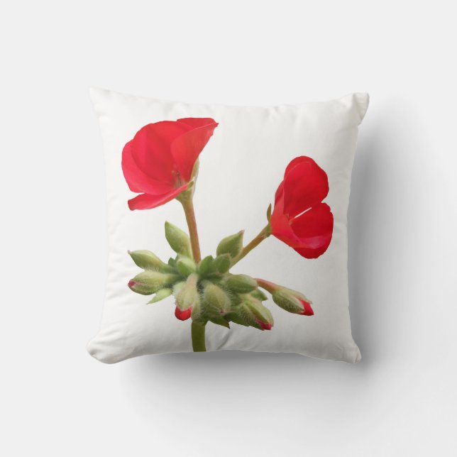 Röd Geranium Kudde (Framsida)