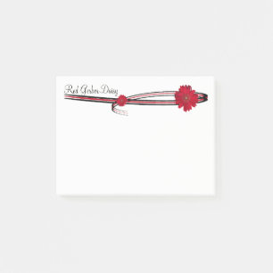 Röd Gerber daisy och Filigree mall Post-it Block
