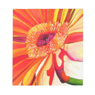 Röd Gerbera-blomma akvarellmålning konst Anteckningsblock