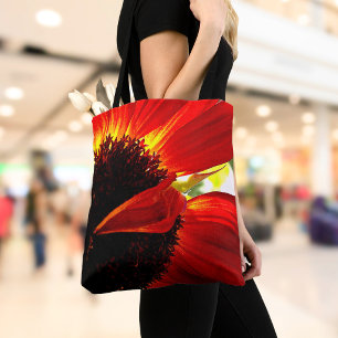 Röd Gerbera Daisy Fotografering Modern Stilren Tygkasse
