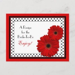 Röd Gerbera Daisy Möhippa Recept Card Vykort