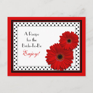 Röd Gerbera Daisy Möhippa Recept Card Vykort