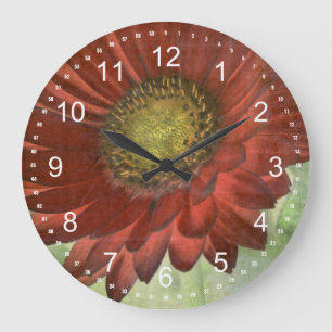 Röd Gerbera Stor Klocka