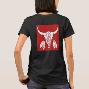 Röd Ghost Dance Buffalo kvinnor svart t-shirt baks