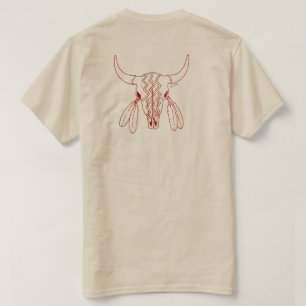 Röd Ghost Dance Buffalo linne kvinner sand t-shirt