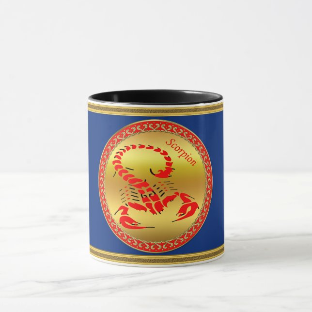 Röd giftig skorpion mycket venomös insekt mugg (Center)