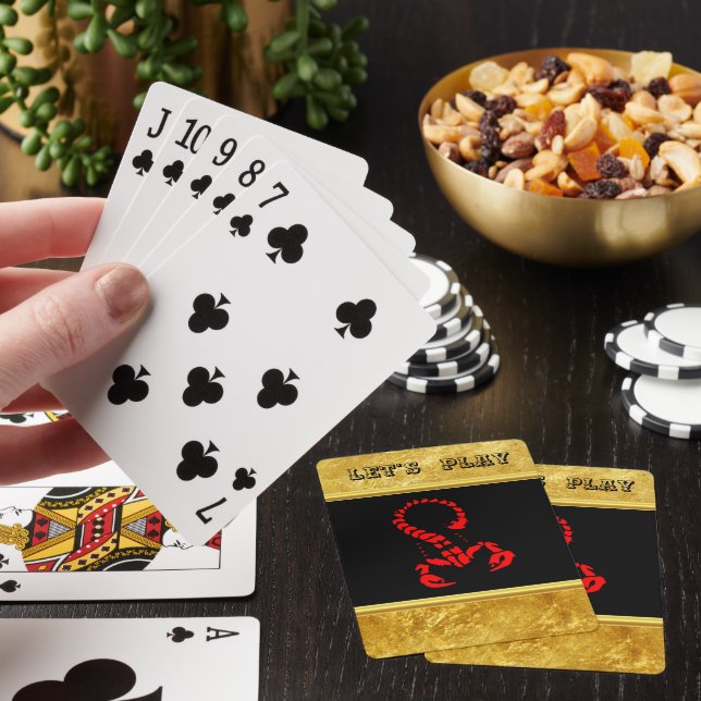 Röd giftig skorpion mycket venomös insekt spel kort (På plats)