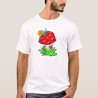 Röd giftsvamp med snigeln t-shirt