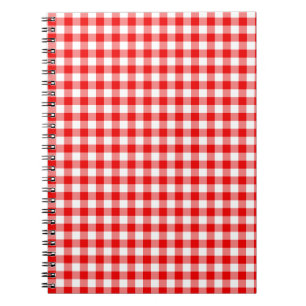 Röd Gingham Anteckningsbok Med Spiral